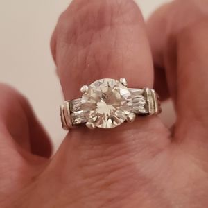 Sterling silver diamond ring
